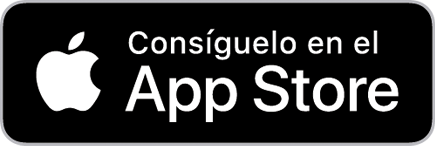 Un botón negro que permite a los usuarios descargar la aplicación; el botón dice "Descargar en la App Store" con el logotipo de Apple.